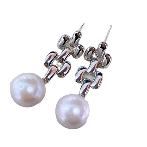 Pendientes Colgantes Finos con Perlas Edison de Agua Dulce, Versátiles, de Plata S925, con Forma Cuadrada y Luz Intensa - Product Image 5