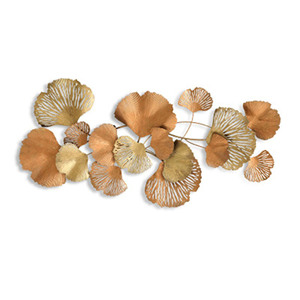 Nordic Light Luxury Gold Metal <b>Leaf</b> <b>Wall</b> Hanging Art <b>Decor</b> 3D Handcrafted Metal Ginkgo <b>Leaf</b> <b>Wall</b> Sculpture for Home Hotel <b>Decor</b> - Product Image 1