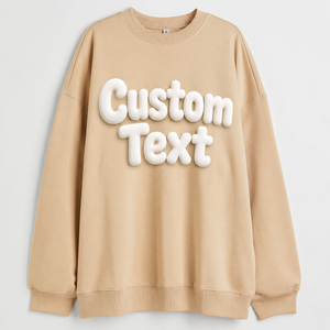 Nouveau design – Sweat-shirts surdimensionnés personnalisés à imprimé en relief pour femme – Vêtements décontractés d'hiver – Sweat-shirts unis à imprimé en relief – Vente en ligne - Product Image 1