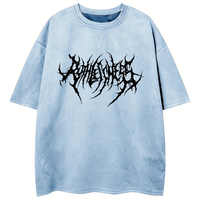 Camiseta de Hombre Nueva, Personalizada, Estilo Vintage, Lavado Ácido, Efecto Desgastado por el Sol, Tejido 100% Algodón, Corte Regular, Estilo Casual Urbano