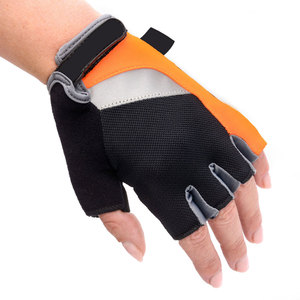 Padded Palm Half Finger Cycling Gloves Hook And Loop Closure Moisture Wicking Flexible Fit Custom Design Training Cycling Gloves - Product Image 4