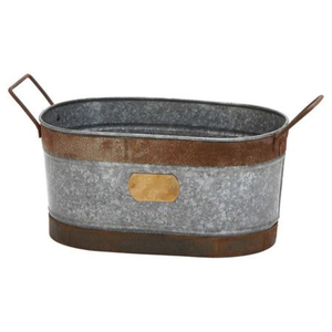 Seau à boissons en métal galvanisé avec poignée, style ferme, pour fêtes, refroidisseur de boissons, seau à glace pour bière et vin d'intérieur, vente en gros - Product Image 1