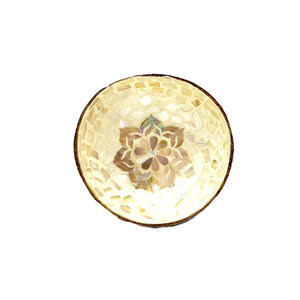 100% bols en coquille de noix de coco naturelle faits à la main Design moderne léger ensemble d'assiettes colorées ensemble d'assiettes au design moderne unique - Product Image 6