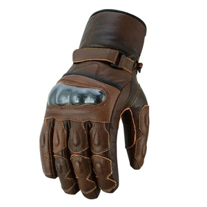 Full Finger Cowhide Racing Gloves With Palm Guard Adjustable Wrist Strap For Riding Outdoor Use - Product Image 2