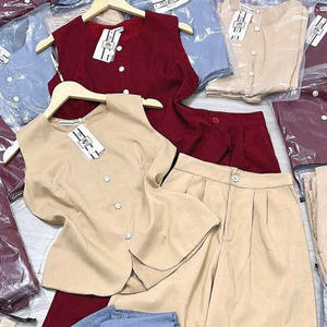 Conjunto de dos piezas de verano para mujer, ropa cómoda, natural, a la moda, lavable, con empaque personalizado del fabricante de Vietnam. - Product Image 5