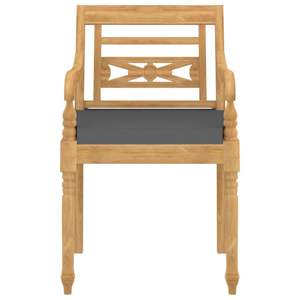 Ensemble de 6 chaises de jardin en teck et gris, meubles de jardin élégants pour la vie en plein air - Product Image 4