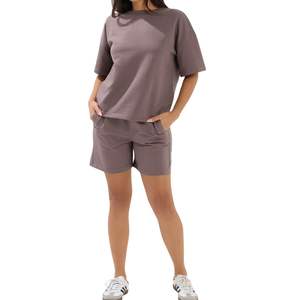 Conjunto de Camiseta y Pantalones Cortos de Algodón Extra Grande para Mujer, Ropa Casual de Verano, Traje de Dos Piezas, Logotipo Personalizado, Venta al Por Mayor OEM - Product Image 3