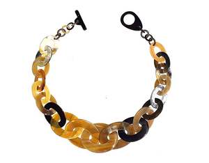 Genuine Buffalo Horn Pendant Necklace Eco-Friendly Top Quality Natural Buffalo Ox Horn Necklaces for Women <b>Honey</b> Color Chain - Product Image 3