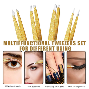 Pinzas Profesionales de Acero Inoxidable para Cejas, Diseño Inclinado, Colores Personalizados, Ligeras y Duraderas - Product Image 4