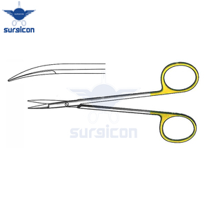 Knapp Scissors <b>12</b> cm (4-3/4 Inch) Curved Blunt TC Gold Tungsten Carbide Surgical Scissors Stainless Steel Precision Operating - Product Image 2