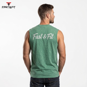 Custom Logo Polyester Knit <b>Tank</b> <b>Top</b> Summer Sporty Style Breathable Quick Dry Anti-Pilling <b>Loose</b> Design Sleeveless Vest - Product Image 5