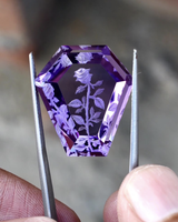 Batu Permata Intaglio Amethyst Alami Ukiran Kuning untuk Pembuatan Perhiasan, Harga Grosir, Pemasok, Harga Terbaik, Kristal