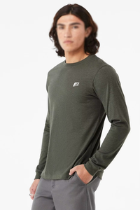 T-shirt blanc à manches longues pour homme, personnalisable, de haute qualité, en tissu tricoté, avec épaules tombantes, vente en gros - Product Image 2
