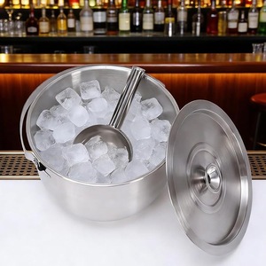 Cubo de Hielo de Acero Inoxidable Estilo Americano con Asa, Tapa y Pinzas, Enfriador de Hielo de Doble Pared Aislado para Restaurante, Bar, Fiesta, Moontstar - Product Image 3