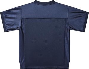 Camiseta Deportiva Azul Marino con Cuello en V, Diseño de Paneles de Malla Ligera de Poliéster, Manga Corta - Product Image 2