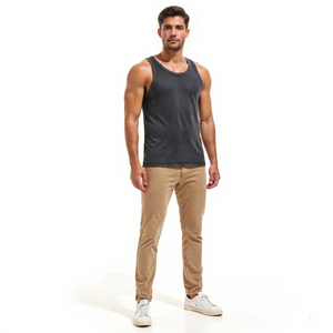 Débardeur côtelé délavé style urbain pour homme, 100% coton, 315G, coupe décontractée - Product Image 3