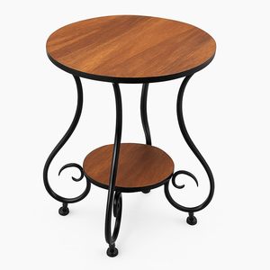 Table basse en métal style farmhouse, table d'appoint moderne et simple, petite table ronde avec plateau en métal, pour salon et chambre - Product Image 3