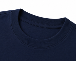 T-shirt en coton bleu marine pour homme, coupe classique, col rond, manches courtes, vêtements décontractés, vêtements avec logo personnalisé - Product Image 2