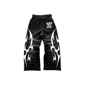 ชุดแทรคสูทสไตล์สตรีทแบบสั่งทำพิเศษ ลุคดิสเทรส ดีไซน์เชือกผูกเอว ล้างสีแบบแอซิด ระบายอากาศได้ดี ทรงหลวม แต่งลายปักแบบดิสเทรส - Product Image 5