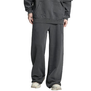 Pantalones Deportivos Casuales con Estampado Personalizado, Pierna Ancha, 100% Algodón, Corte Recto, para Hombres y Mujeres, Estilo Universitario - Product Image 3