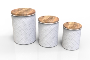 Metal <b>Set</b> of 3 Decorative Metal Storage <b>Canister</b> with Lid for Tea Coffee Sugar Cookies and Snacks - Product Image 6