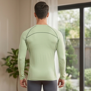 Camiseta de Yoga con Cuello Redondo para Hombre, Camiseta Deportiva para Gimnasio, Camiseta Deportiva para Hombre, Camiseta de Compresión Ajustada al Cuerpo - Product Image 2