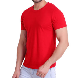 Camiseta Roja Escarlata Lisa para Hombre con Impresión Personalizada, Venta al por Mayor, 100% Algodón, Cuello Redondo, Marca Privada, Fabricante OEM ODM - Product Image 4