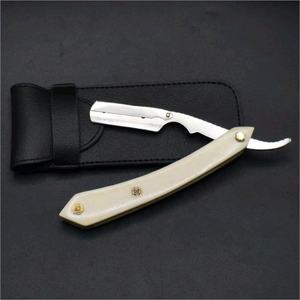 Rasoir droit IKZARSA avec lame en acier Damas et manche en os de buffle, conception à lame unique pour barbier et coiffeur - Product Image 6