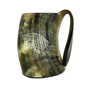 Custom Logo Design Drinking Mugs Natural Theme <b>Drinkware</b> Viking Horn Mugs Drinking Indoor Decor Unique Material Drinking Mug - Product Image 1