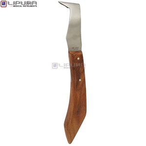 Cuchillo para Pezuñas LIPUMA con Mango de Madera para Mano Derecha, Acero Inoxidable, Herramienta de Recorte Afilada para Vacas y Caballos, Uso por Herradores - Product Image 6