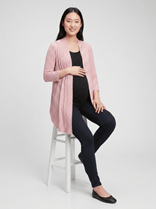 Cardigan de maternité Bmama Rose Diamant, ouvert sur le devant, vêtement d'extérieur léger pour la grossesse et l'allaitement, manches 3/4, vente en gros OEM - Product Image 3