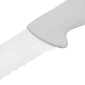 Cuchillos para Pan con Hoja Plateada y Mango Blanco, Cuchillo de Cocina con Empuñadura Curva para Rebanar Pan, Baguettes y Sándwiches - Product Image 4