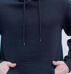 Sweat-shirt à capuche uni bleu marine OEM personnalisé pour homme, en mélange de coton, pull-over, sweat-shirt d'hiver uni, de qualité supérieure, respirant, sweat-shirt pour homme - Product Image 4