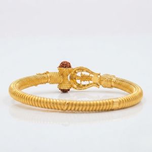 กำไลข้อมือทองคำแท้ 14KT ประดับเพชร ทริชูล ดัมรู รูดราคชา 3.18 กะรัต - Product Image 2