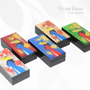 Truc Lam Handmade <b>Large</b> Rectangular Lacquer <b>Boxes</b> Eco-friendly Material for Decoration <b>Gift</b> Retro Style Custom Logo - Product Image 1