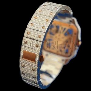 Reloj de Pulsera de Lujo para Hombre, con Esfera Blanca, Oro Blanco, Personalizado, con Diamantes Moissanite, Estilo Hip Hop - Product Image 3