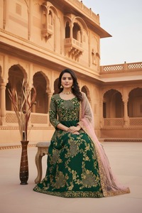 Robe de soirée longue élégante pour femmes, style Anarkali, robe de mariage indienne et pakistanaise, robe à manches longues. - Product Image 4