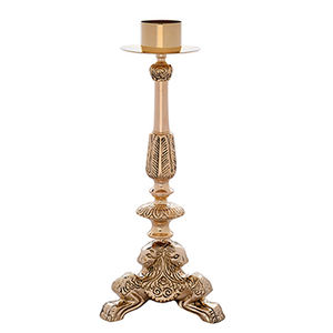 Candelero Ortodoxo de Latón |   Candelabro Tradicional para Altar de Iglesia - DOUBLE VEE EXPORTS - Product Image 1