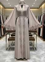 Nouvelle Abaya pour femme en polyester, style islamique turc traditionnel noir, magnifique, pour la prière et les fêtes d'hiver, longueur cheville, collection 2025 Dubaï