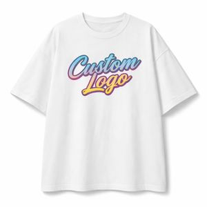 T-shirt surdimensionné personnalisé avec logo pour homme, streetwear, coupe ample, décontracté, en coton - Product Image 3