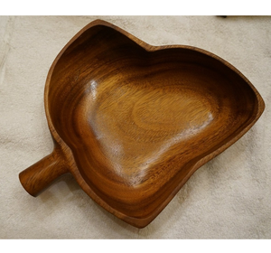 Luxury 4 Pieces Tableware Leaf Shape Wooden Bowl Set Premium quality Eco-Friendly <b>Pasta</b> Ice-Cream Dessert Server Bowl - Product Image 2