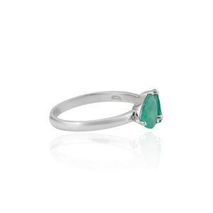 925 Sterling <b>Silver</b> 100% Authentic Pear & Oval Cut <b>Emerald</b> Gemstone Toi Moi <b>Ring</b> For Women's Party Wear Accessories - Product Image 5