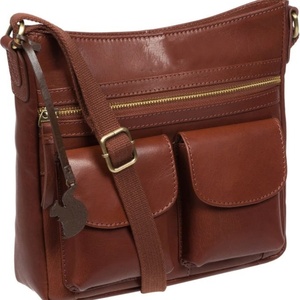 Bolsos de pecho clásicos color marrón para hombre, bolso bandolera de cuero con correa ajustable y organizador de bolsillo frontal espacioso - Product Image 2