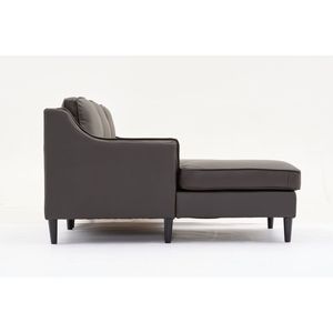 Divano in vera pelle a forma di L da 94.5 pollici in stile moderno con Chaise-Lounge Espresso sinistro - Product Image 4