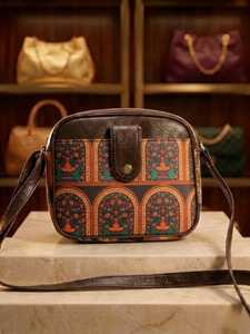 Artisanal Mughal Motif Crossbody Bag Vintage Style <b>Square</b> Purse - Product Image 3
