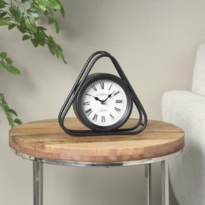 Horloge murale silencieuse moderne en métal et quartz, noir et or, anniversaire, contemporaine, minimaliste, sonnerie horaire - Product Image 1