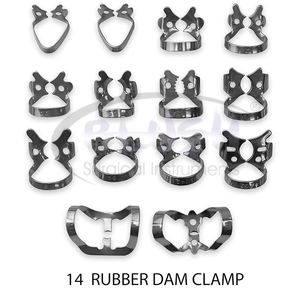 Dental Rubber Dam Starter Kit 18 Pcs Set <b>Frame</b> Punch <b>Clamps</b> Stainless Steel Surgical Grade Autoclavable Manual By Blush Surgical - Product Image 6