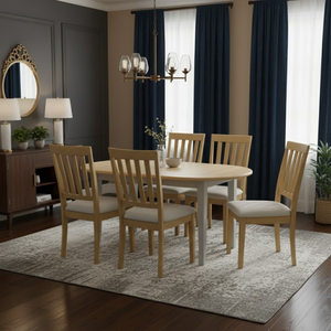 Ensemble de table à manger en bois de pin brun clair moderne et élégant avec 4 chaises, meubles de cuisine, marque OEM, Vietnam, personnalisable, certifié - Product Image 4