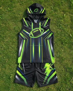 Uniformes de Fútbol Americano 7v7 Personalizados para Jóvenes, Sudaderas sin Mangas y Pantalones Cortos Sublimados Completos con Estampado, Uniformes 7on7 - Product Image 6