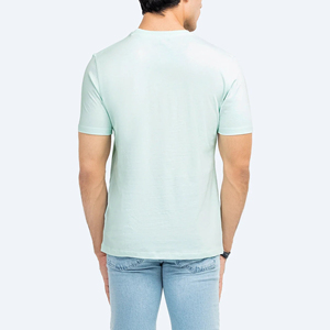 เสื้อยืดผู้ชายผ้าฝ้าย 100% พิมพ์ลายดิจิทัล ระบายอากาศ แห้งเร็ว สีพื้น ย้อมสีทั้งตัว ปรับแต่งได้ ทรงลำลอง - Product Image 2